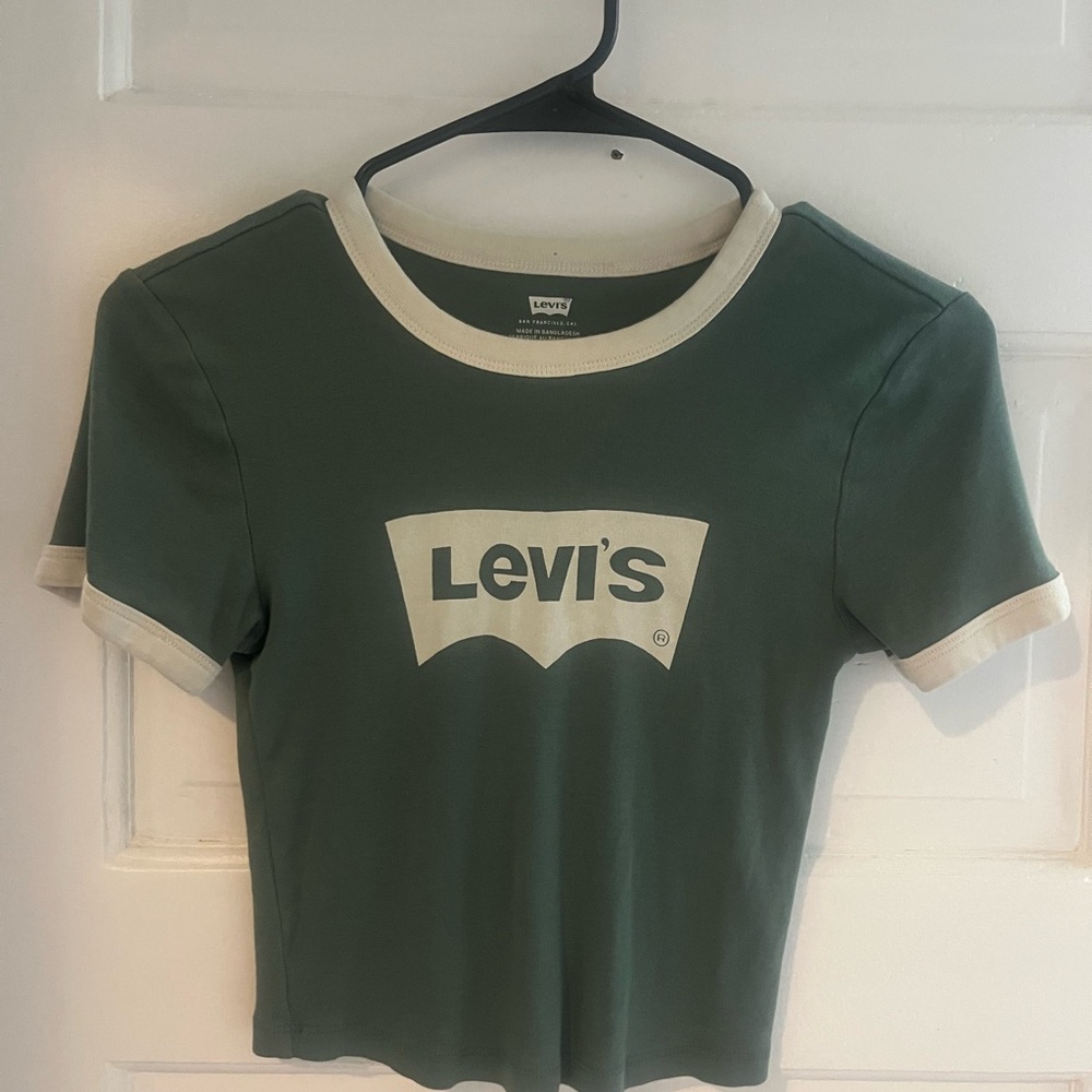 Levi's Olive and White Tee